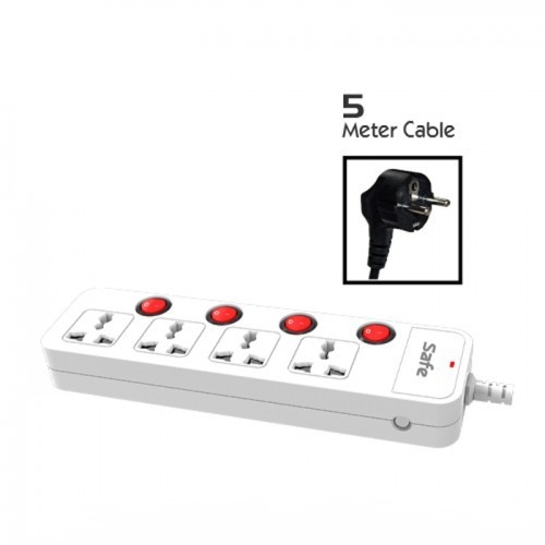 SES2P4E5 (White)- 1500w 4 পয়েন্ট এক্সটেনশন সকেট