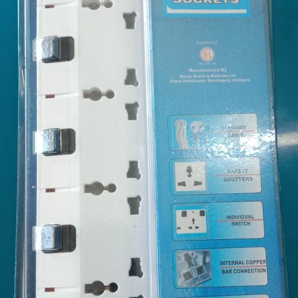 5-SOCKETS CLICK HIGH QUALITY EXTENSION CORD