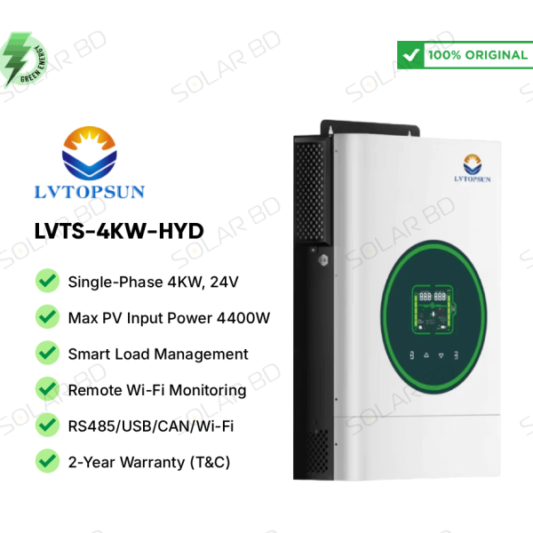 LVTOPSUN 4KW 24V Solar Off-Grid Hybrid Inverter